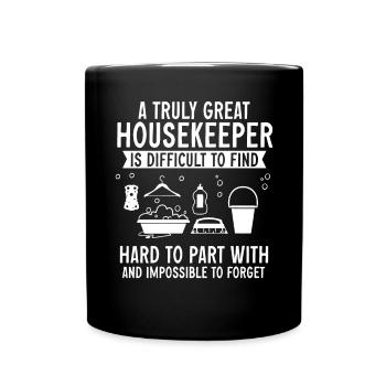 Aide domestique, femme de ménage, femme de ménage - Mug uni - noir - Devant