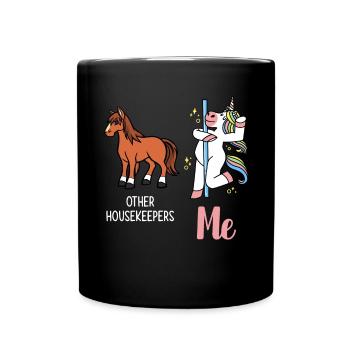 Domestic help, cleaner, housekeeper - Full Colour Mug - black - Front