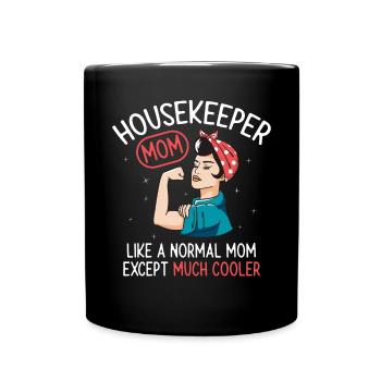 Aide domestique, femme de ménage, femme de ménage - Mug uni - noir - Devant