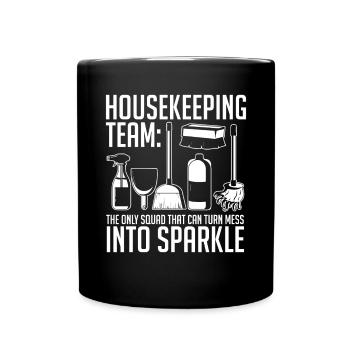 Aide domestique, femme de ménage, femme de ménage - Mug uni - noir - Devant