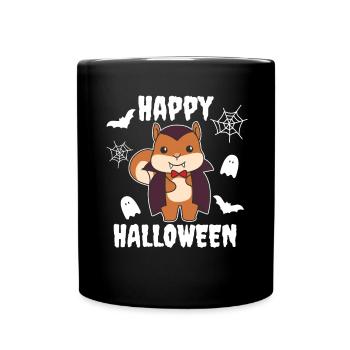 Squirrel Happy Halloween Cute Vampire Costume - Full Colour Mug - black - Front