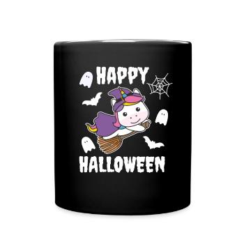 Licorne Joyeux Halloween Sorcière Enfants Sorcière Costume de Sorcière - Mug uni - noir - Devant