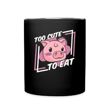 Zu süß, um Veganer zu essen Veganer Veganismus auf pflanzlicher Basis - Tasse einfarbig - Schwarz - Vorne