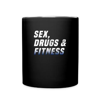 Sex drugs and fitness - Full Colour Mug - black - Front
