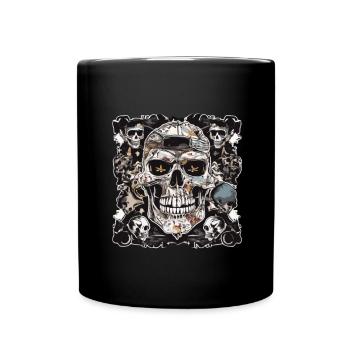 Totenkopf Totenschädel Skulls Skull - Tasse einfarbig - Schwarz - Vorne