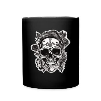 Totenkopf Totenschädel Skulls Skull - Tasse einfarbig - Schwarz - Vorne