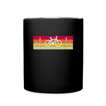 Bicycle Heartbeat Retro - Full Colour Mug - black - Front
