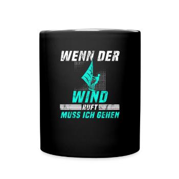 Kite surfen Spruch - Tasse einfarbig - Schwarz - Vorne