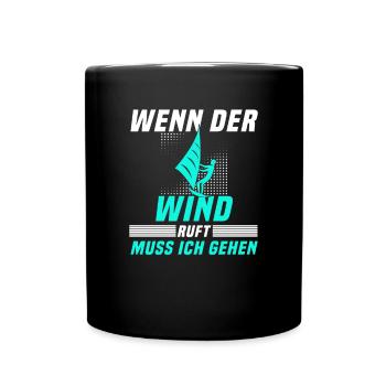 Kite surfen Spruch - Tasse einfarbig - Schwarz - Vorne