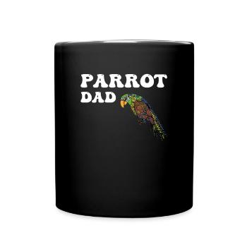 Papageien Papa - Tasse einfarbig - Schwarz - Vorne