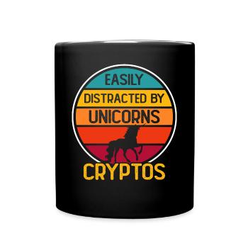 Crypto Crypto-monnaie Licorne - Mug uni - noir - Devant