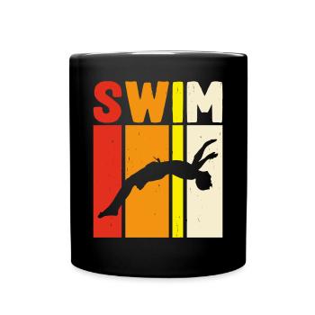 Flotteur de natation - Mug uni - noir - Devant