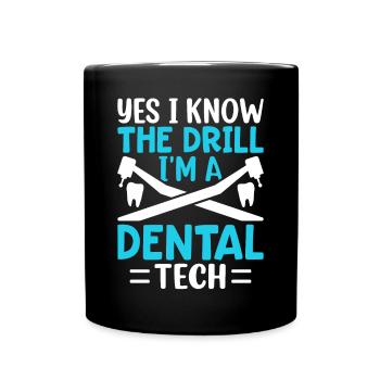 Funny Dental Lab Technician Dentist - Full Colour Mug - black - Front