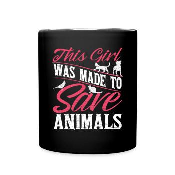 Tierärztin Geschenk - Tasse einfarbig - Schwarz - Vorne