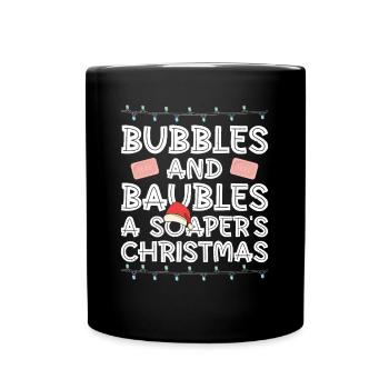 Soap making Christmas soap boiler saying - Full Colour Mug - black - Front