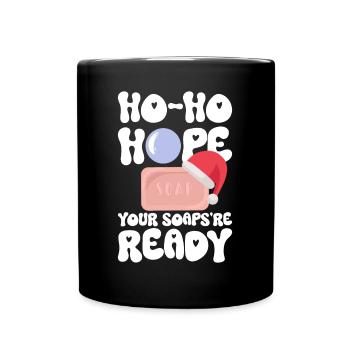 Soap making Christmas soap boiler saying - Full Colour Mug - black - Front