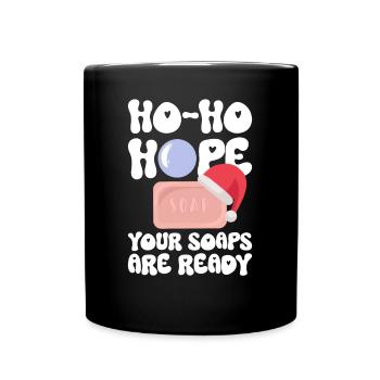 Soap making Christmas soap boiler saying - Full Colour Mug - black - Front