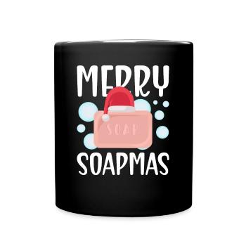 Soap making Christmas soap boiler saying - Full Colour Mug - black - Front