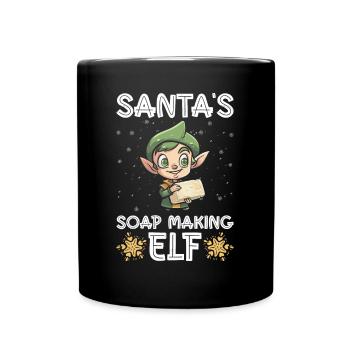 Soap making Christmas soap boiler saying - Full Colour Mug - black - Front