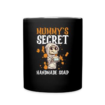 Soap making Halloween soap boiler saying - Full Colour Mug - black - Front