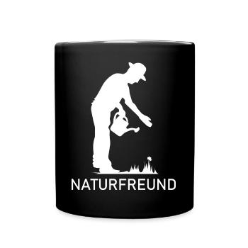 Naturfreund Garten Gärtner Symbol Natur Gießkanne - Tasse einfarbig - Schwarz - Vorne