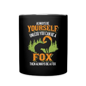 Fuchs Füchse - Tasse einfarbig - Schwarz - Vorne