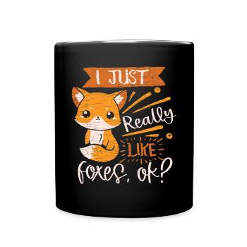 Fuchs Füchse - Tasse einfarbig - Schwarz - Vorne
