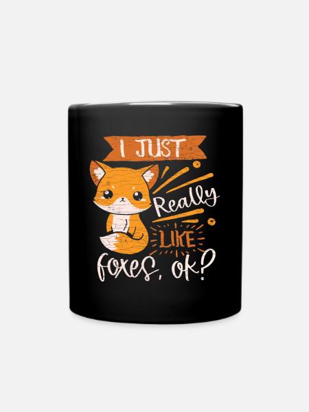 Fuchs Füchse - Tasse einfarbig - Schwarz
