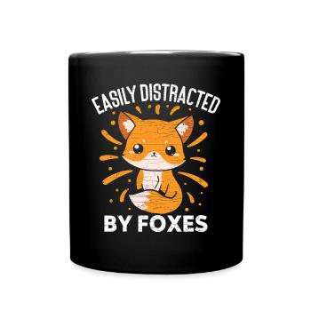 Tierliebhaber Füchse Fuchs - Tasse einfarbig - Schwarz - Vorne