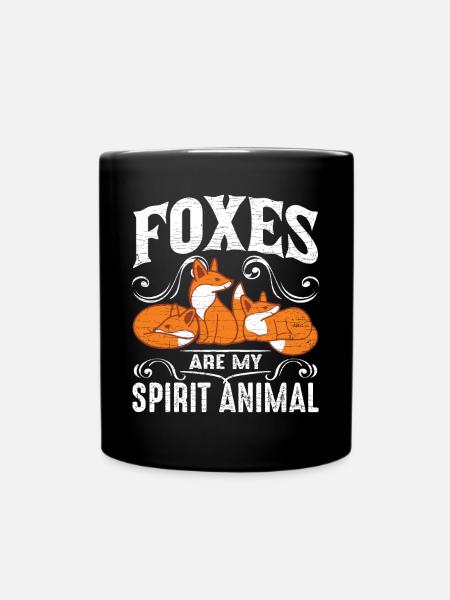 Füchse Geschenk - Tasse einfarbig - Schwarz