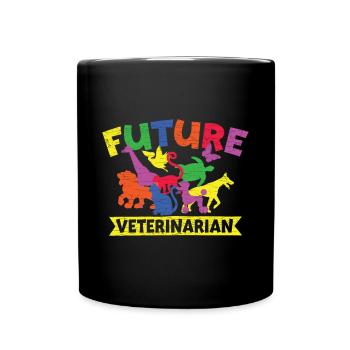 Tierarzt Kinder Veterinär Tiermedizin - Tasse einfarbig - Schwarz - Vorne