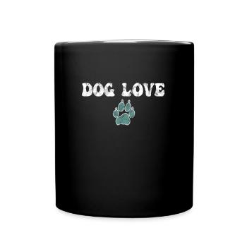 Hundeliebe dog love - Tasse einfarbig - Schwarz - Vorne