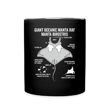 Mantarochen Anatomie Mantarochen Liebhaber - Tasse einfarbig - Schwarz - Vorne