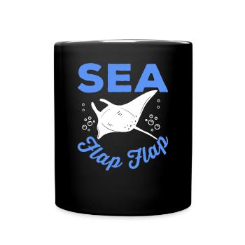 Mantarochen Sea Flap Flap Mantarochen Liebhaber - Tasse einfarbig - Schwarz - Vorne