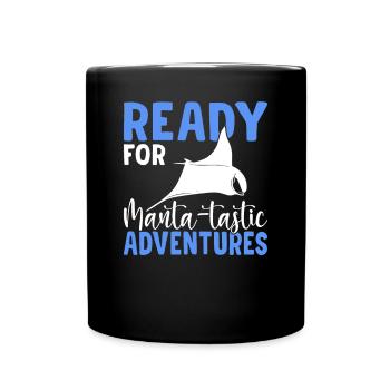 Manta rays, manta rays, manta rays, manta rays - Full Colour Mug - black - Front