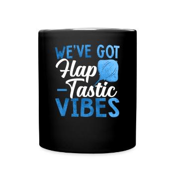 Mantarochen Flap-tastische Vibes Mantarochen - Tasse einfarbig - Schwarz - Vorne