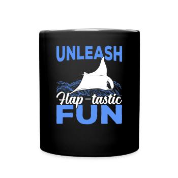 Rabat de raies manta - Amusement tactile Raies manta - Mug uni - noir - Devant