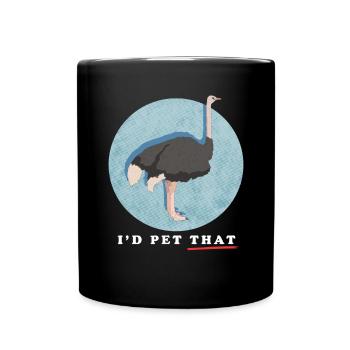 Oiseau d’autruche Autruche Amant Autruche Cadeau - Mug uni - noir - Devant