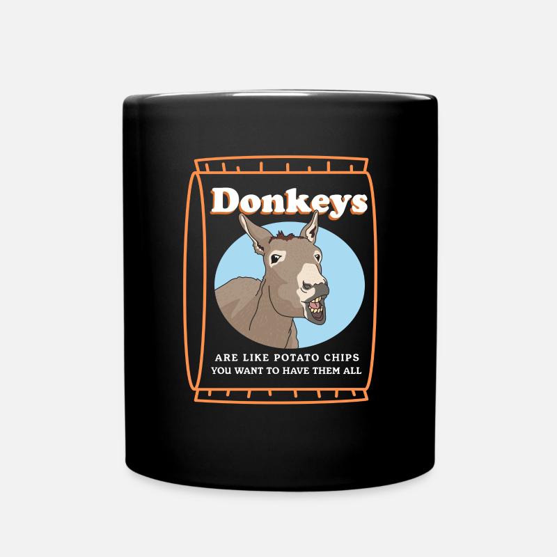 Esel Eselchen Eselbesitzer Eselliebhaber Geschenk - Tasse einfarbig - Schwarz