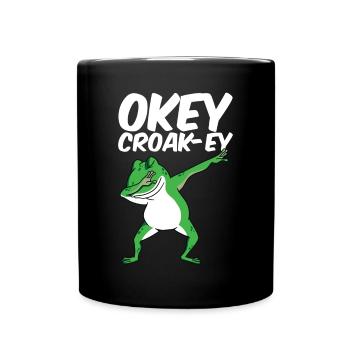 Dabbing Frog Amphibian Funny Okey Croakey Kids - Mug uni - noir - Devant