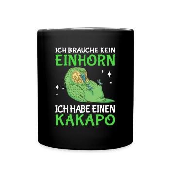 Ich habe einen Kakapo Neuseeland Papagei - Tasse einfarbig - Schwarz - Vorne