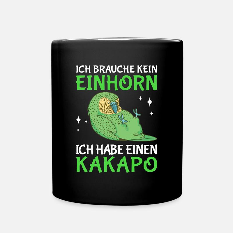 Ich habe einen Kakapo Neuseeland Papagei - Tasse einfarbig - Schwarz