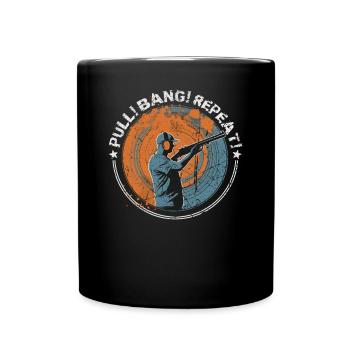 Clay pigeon shooting clay pigeons vintage - Full Colour Mug - black - Front