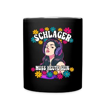 Schlager - Tasse einfarbig - Schwarz - Vorne