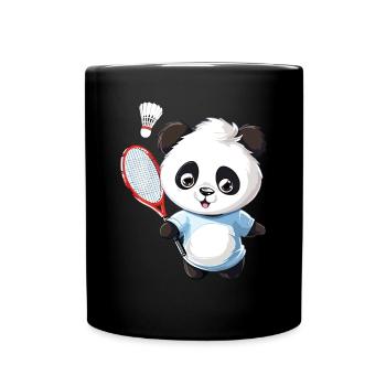 Shuttlecock Badminton Player Smash Racquet Sports - Full Colour Mug - black - Front