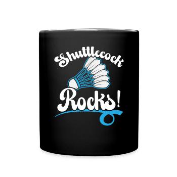 Shuttlecock Badminton Player Smash Racquet Sports - Full Colour Mug - black - Front
