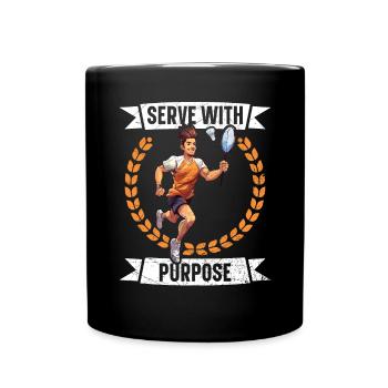 Shuttlecock Badminton Player Smash Racquet Sports - Full Colour Mug - black - Front