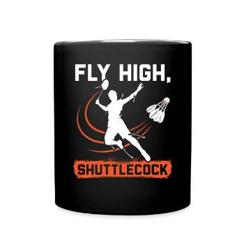 Shuttlecock Badminton Player Smash Racquet Sports - Full Colour Mug - black - Front