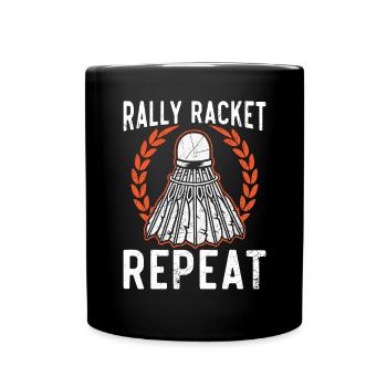 Shuttlecock Badminton Player Smash Racquet Sports - Full Colour Mug - black - Front