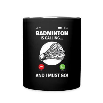 Shuttlecock Badminton Player Smash Racquet Sports - Full Colour Mug - black - Front
